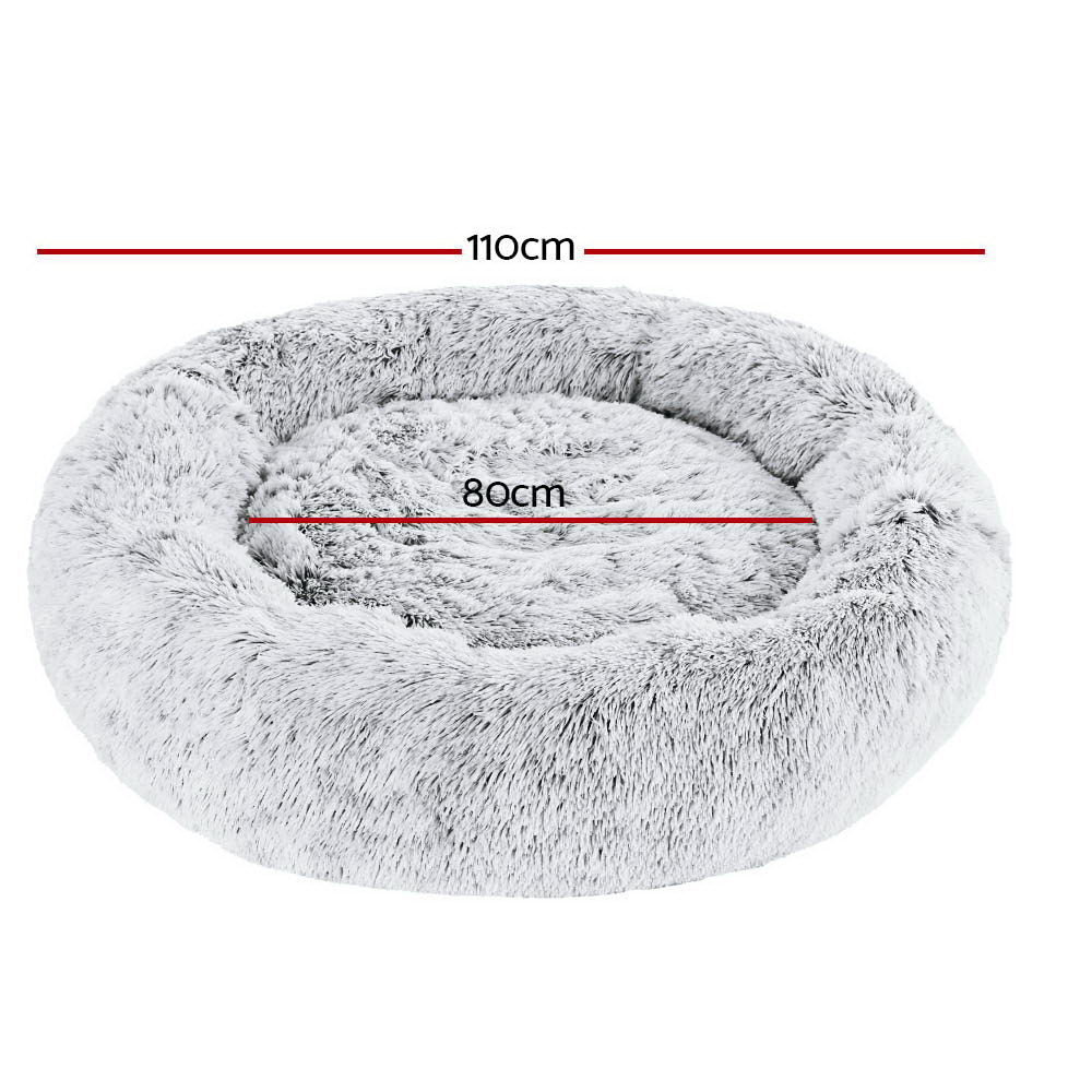 i.Pet Pet Bed Dog Cat 110cm Calming Extra Large Soft Plush Light Charcoal