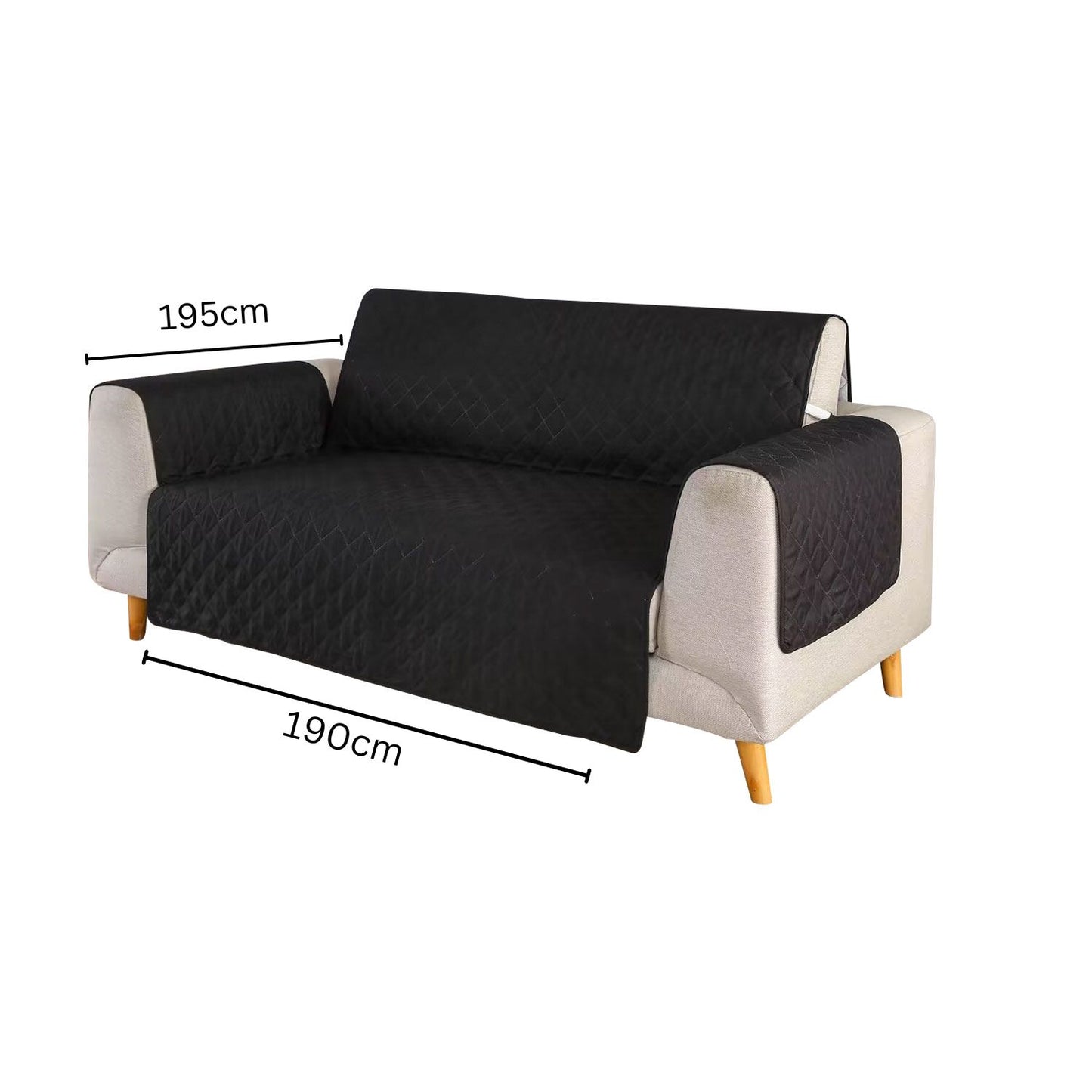 FLOOFI Pet Sofa Cover 3 Seat (Black)