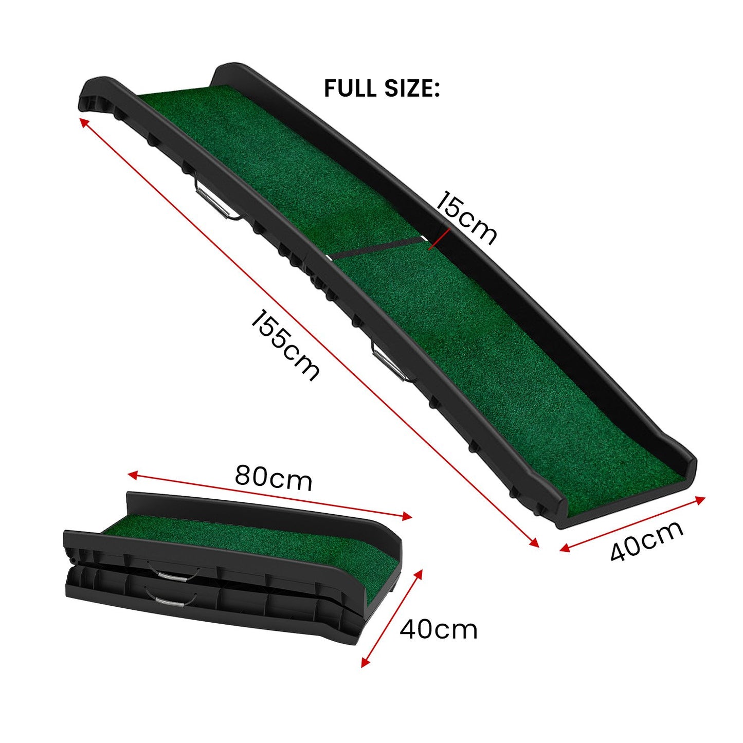 Furtastic Foldable Plastic Dog Ramp with Synthetic Grass