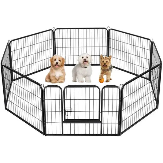 8 Panel Pet Dog Cat Bunny Puppy Play pen Playpen 60x80 cm Exercise Cage Dog Panel Fence