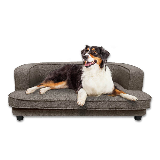 Pet Basic Pet Sofa Bed Stylish Luxurious Sturdy Washable Fabric Brown 98cm