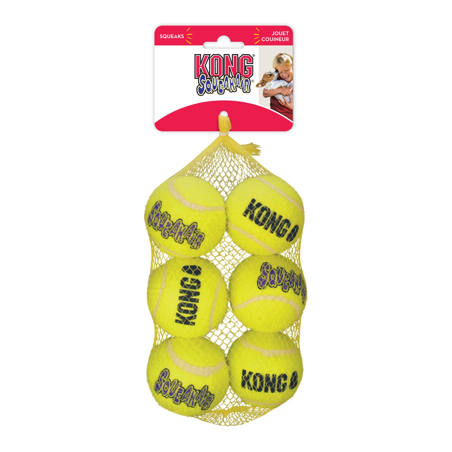 2 x KONG Airdog Squeaker Balls 6 Pack Medium