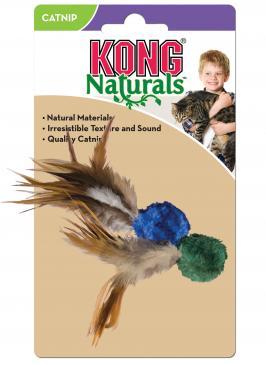 KONG Naturals Crinkle Ball Wfeathers