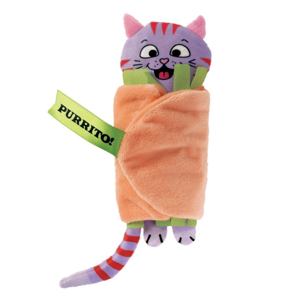 KONG Pull-A-Partz Plush Textured Catnip Cat Toy - Purrito