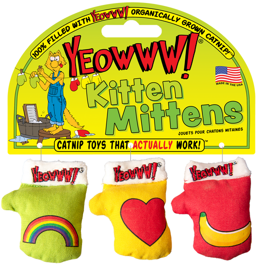Yeowww Kitten Mittens Christmas Holiday Catnip Toys 3-pack