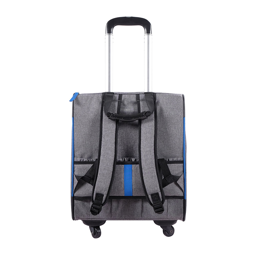 Ibiyaya New Liso Backpack Parallel Transport Pet Trolley - Slate/Sapphire