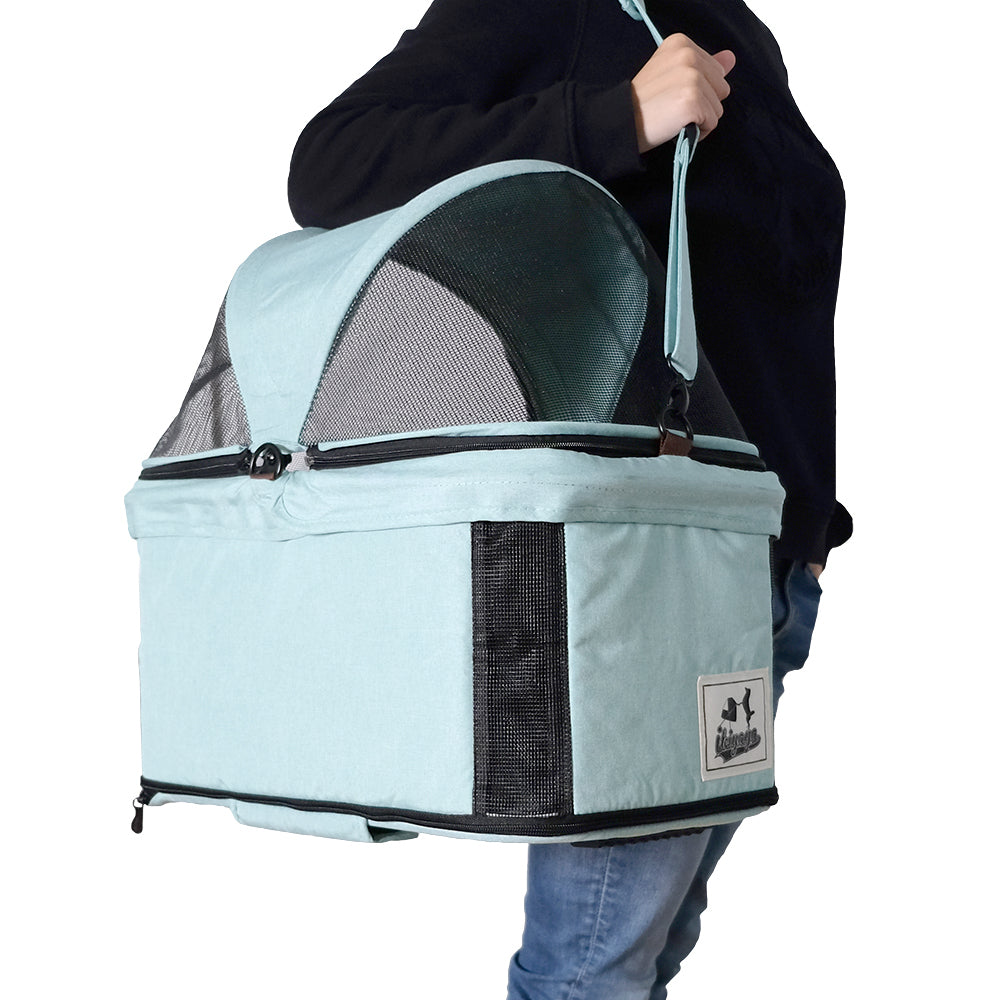 Ibiyaya Travois Tri-fold Pet Travel Stroller System - Spearmint