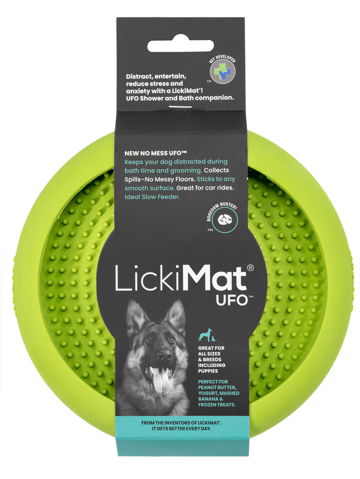 Lickimat UFO Slow Food Anti-Anxiety Licking Dog Bowl - Green