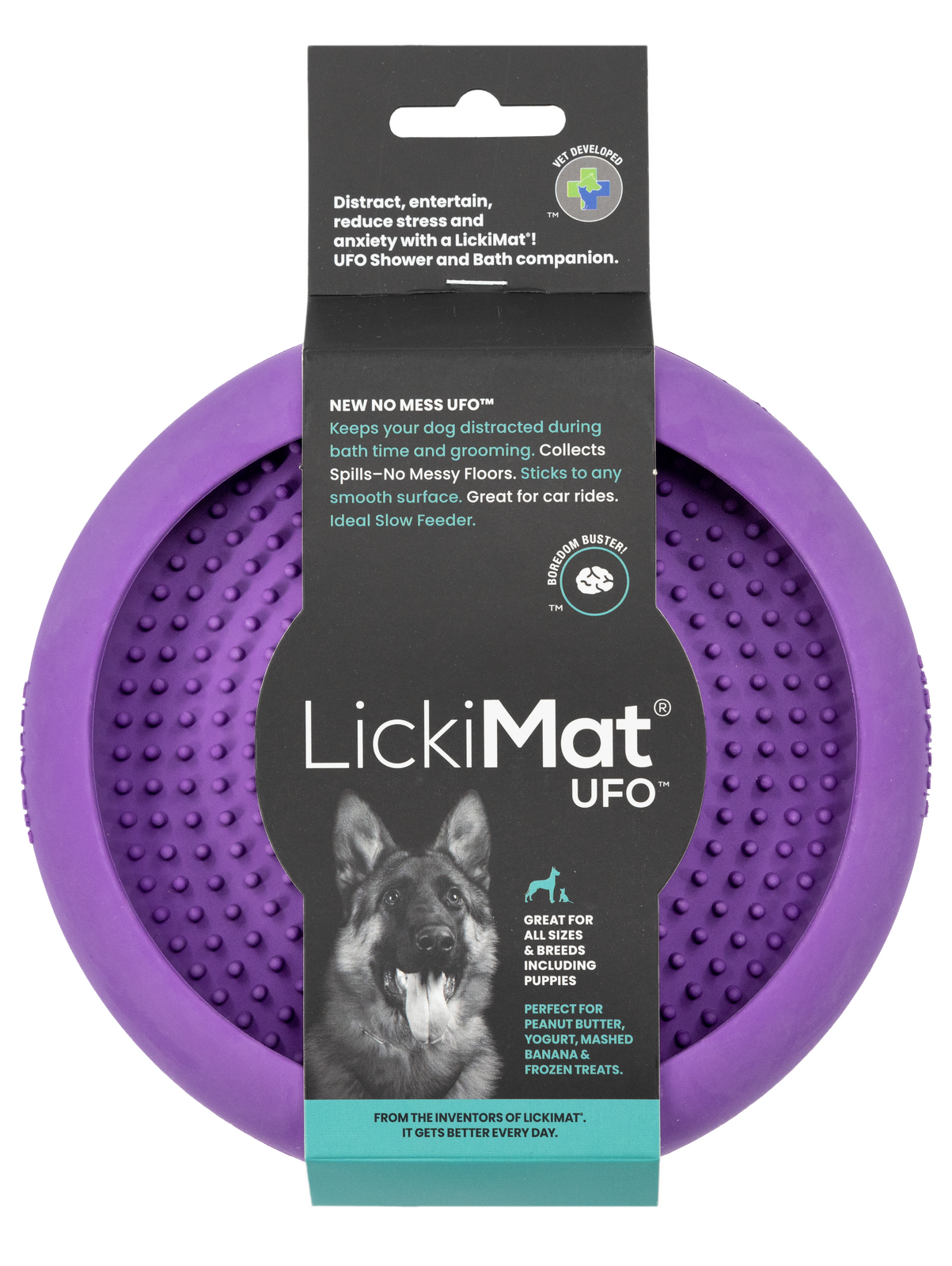 Lickimat UFO Slow Food Anti-Anxiety Licking Dog Bowl - Green