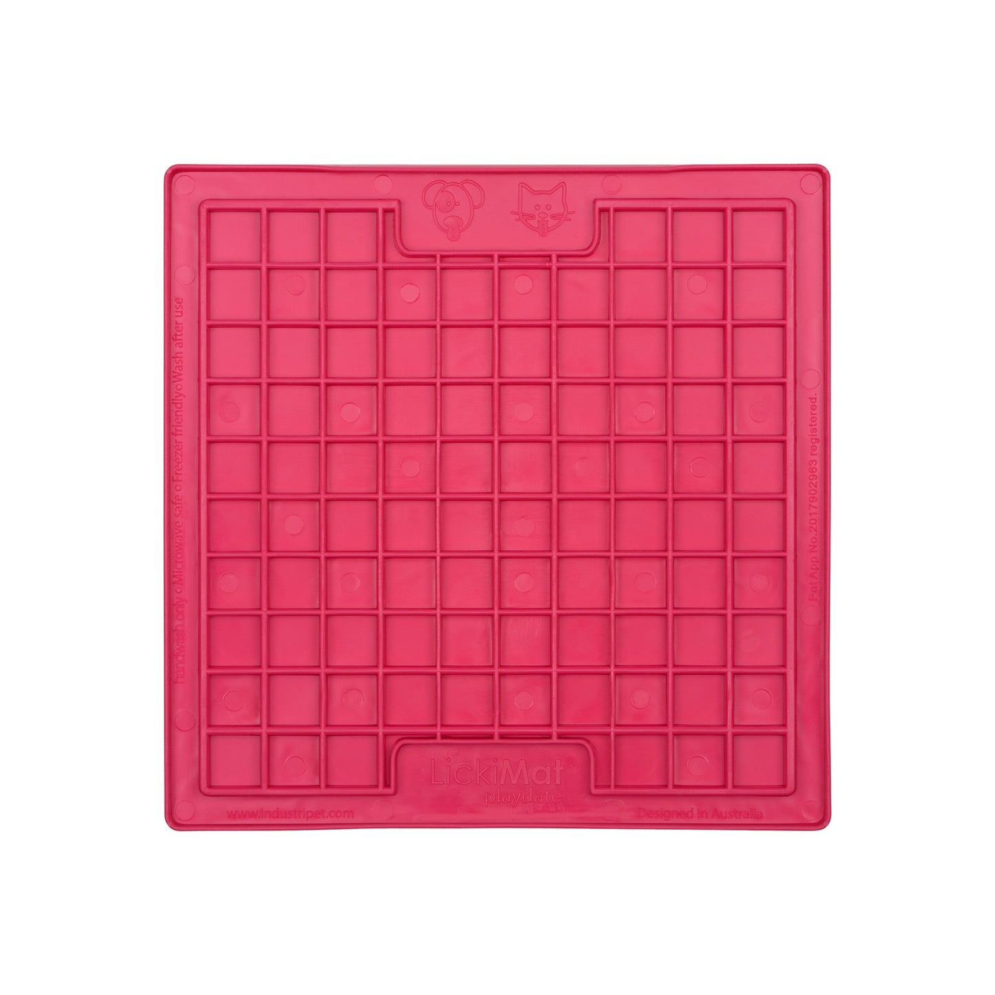 Lickimat Playdate Original Slow Food Licking Mat for Cats - Pink