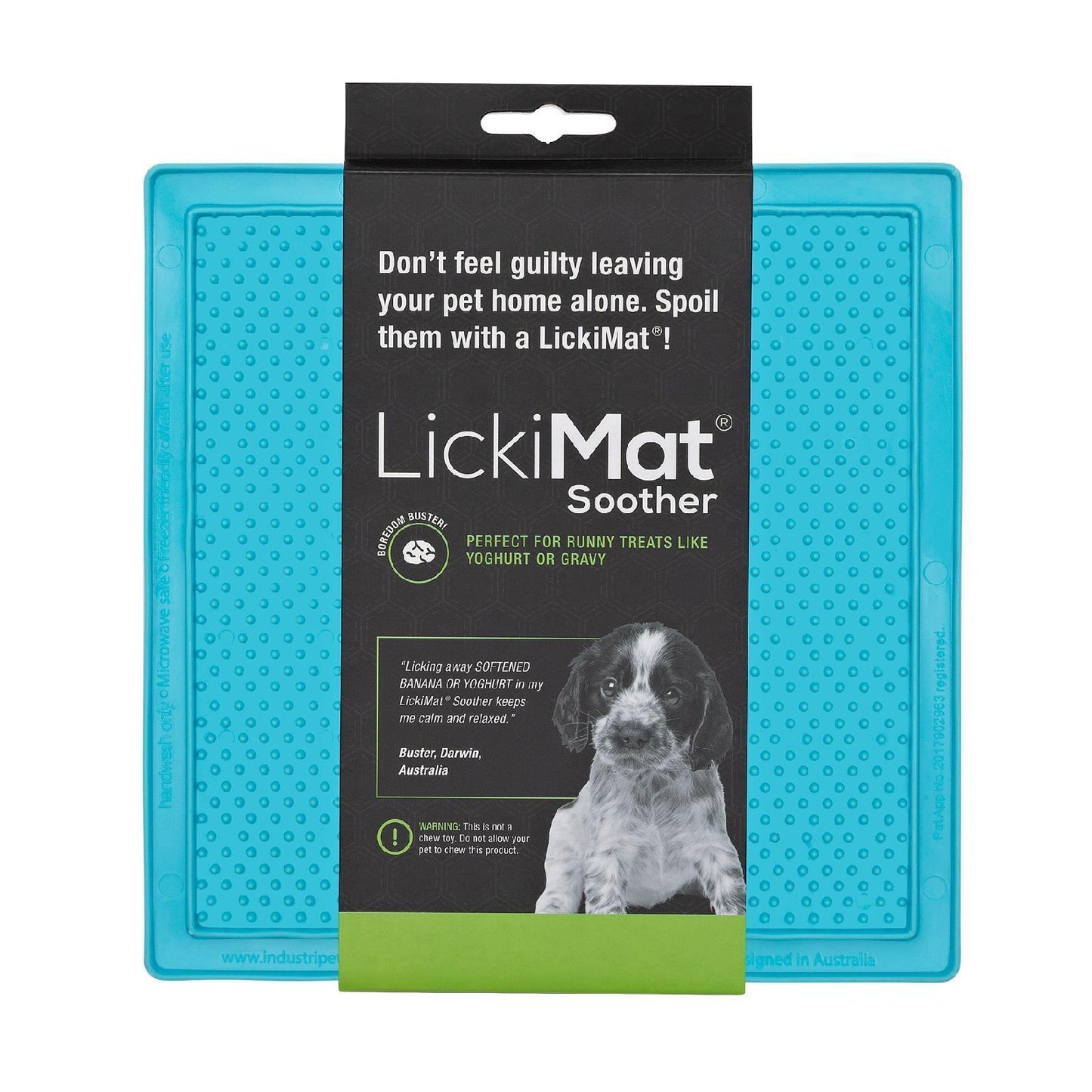 Lickimat Soother Original Slow Food Licking Mat for Cats & Dogs - Green