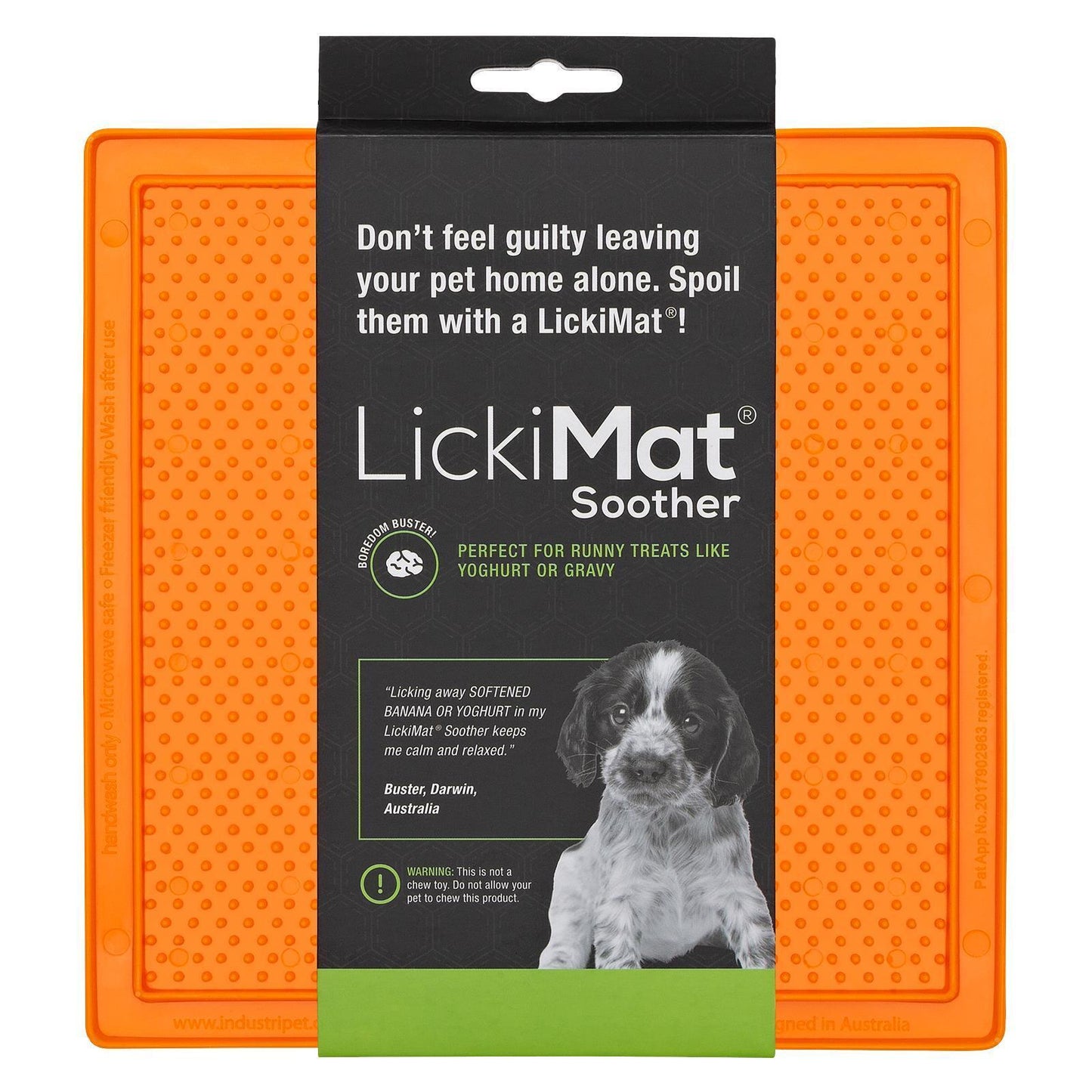 Lickimat Soother Original Slow Food Licking Mat for Cats & Dogs - Green