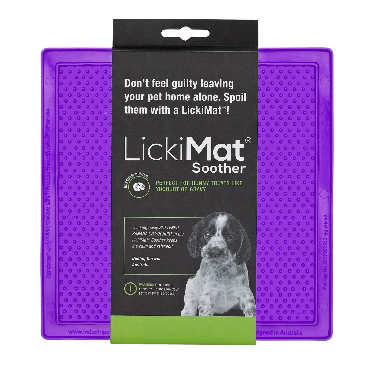 Lickimat Soother Original Slow Food Licking Mat for Cats & Dogs - Green