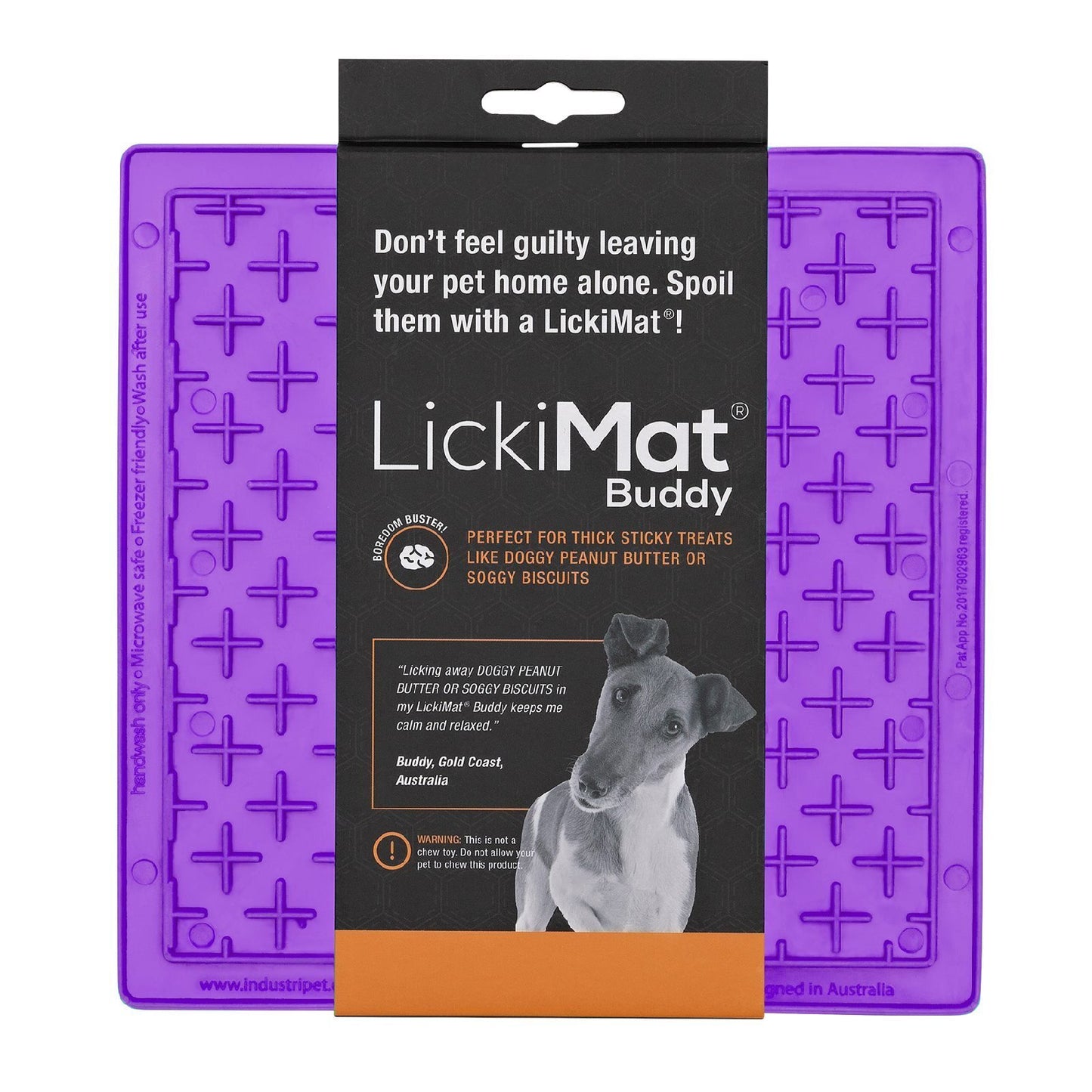 Lickimat Buddy Original Slow Food Anti-Anxiety Licking Mat for Cats & Dogs - Green