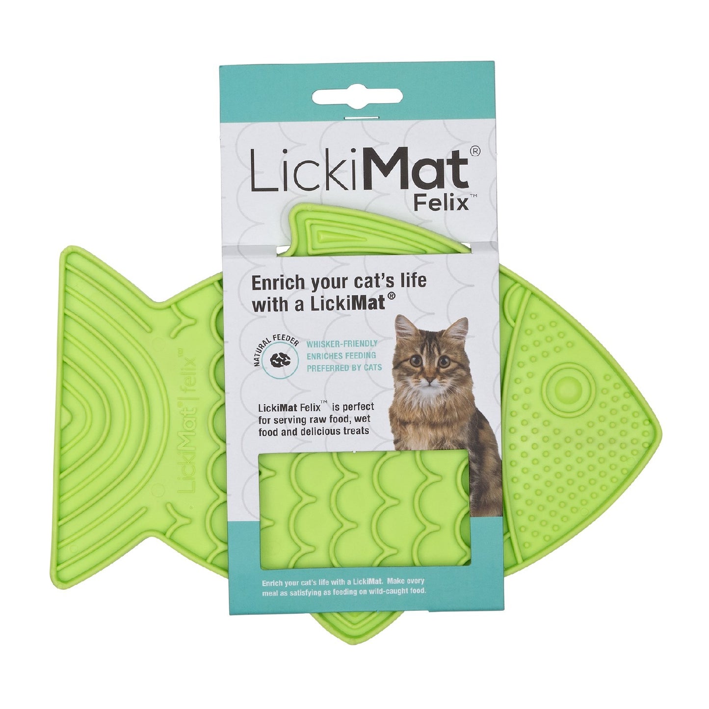 LickiMat Felix Slow Food Bowl for Cats - Turquoise