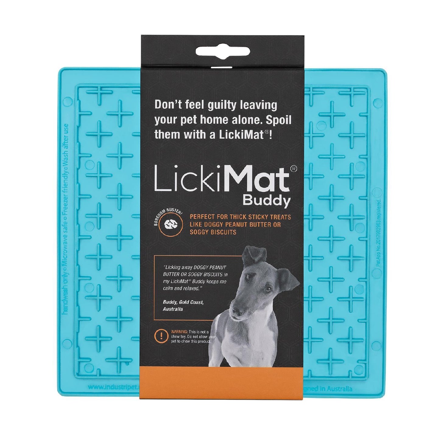 Lickimat Buddy Original Slow Food Anti-Anxiety Licking Mat for Cats & Dogs - Purple