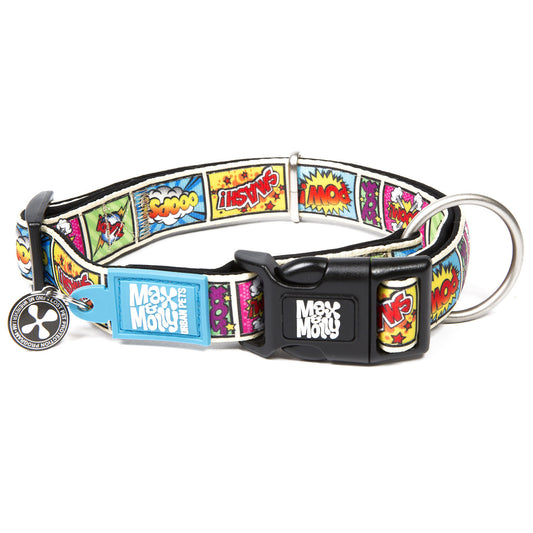 Max & Molly Smart ID Dog Collar - Comic - Large