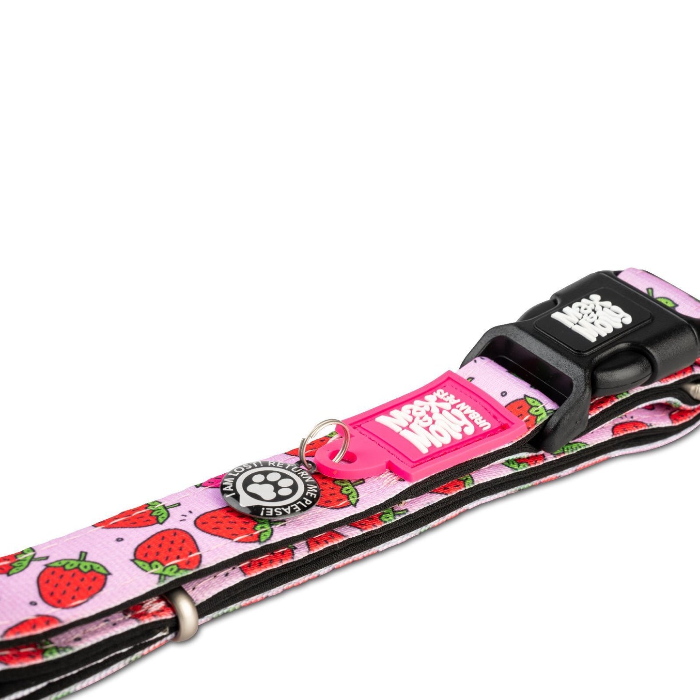 Max & Molly Smart ID Dog Collar - Strawberries - Medium