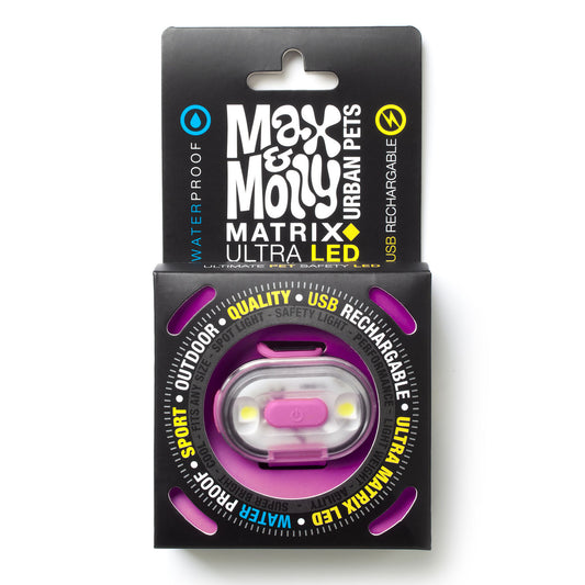 Max & Molly Matrix Ultra LED Harness/Collar Safety light- Pink