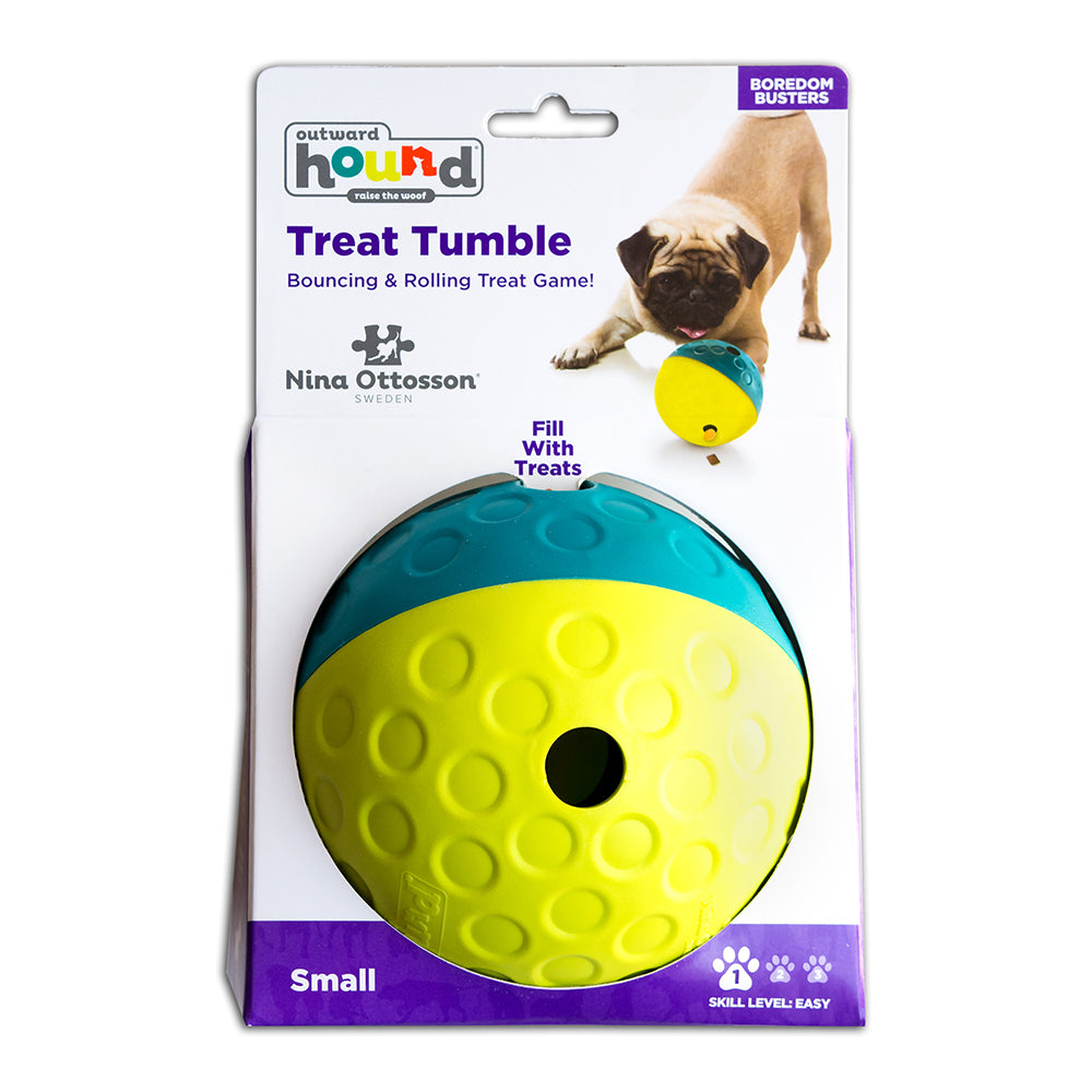 Nina Ottosson Treat Tumble Ball for Cats & Dogs - Large (Red/Yellow)