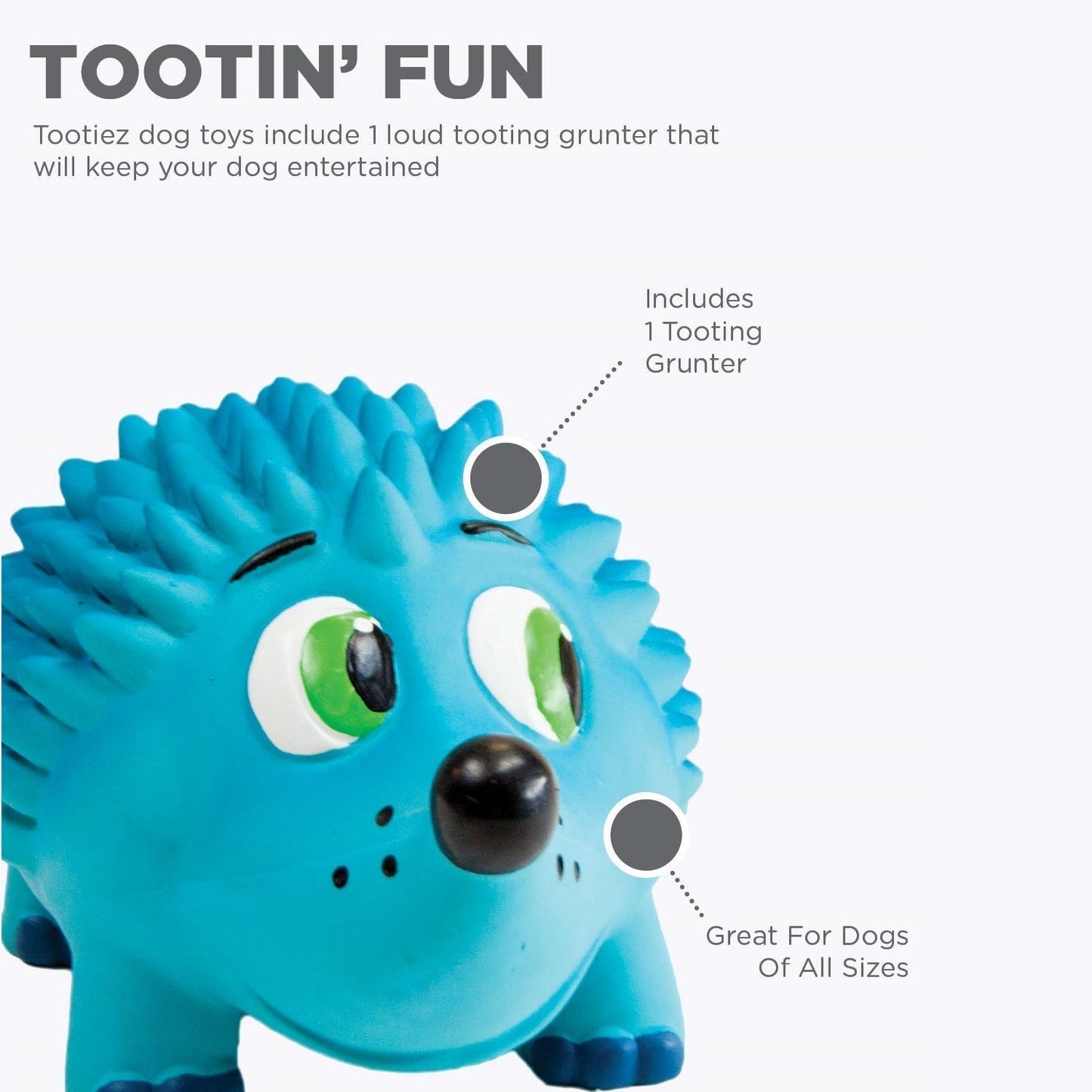 Outward Hound Tootiez Latex Rubber Grunter Dog Toy - Large Hedgehog