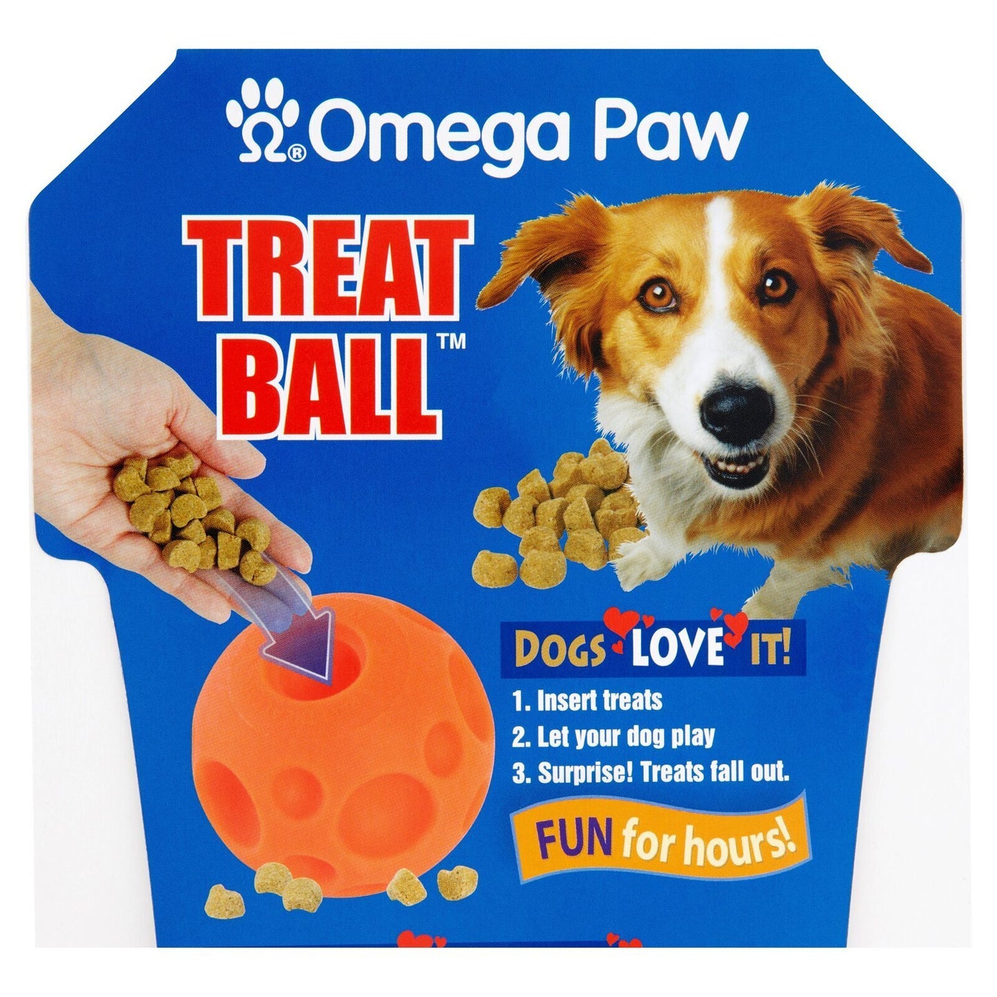 Omega Paw Tricky Treat Ball Treat & Food Dispensing Dog Toy - Large