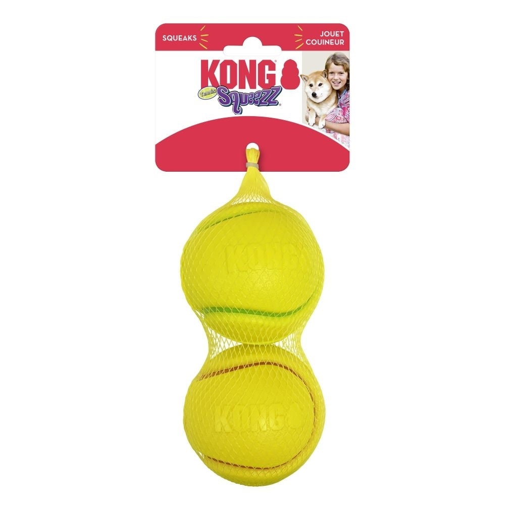 KONG Squeezz Durable Non-Tox Squeaker Ball Dog Toy - Large