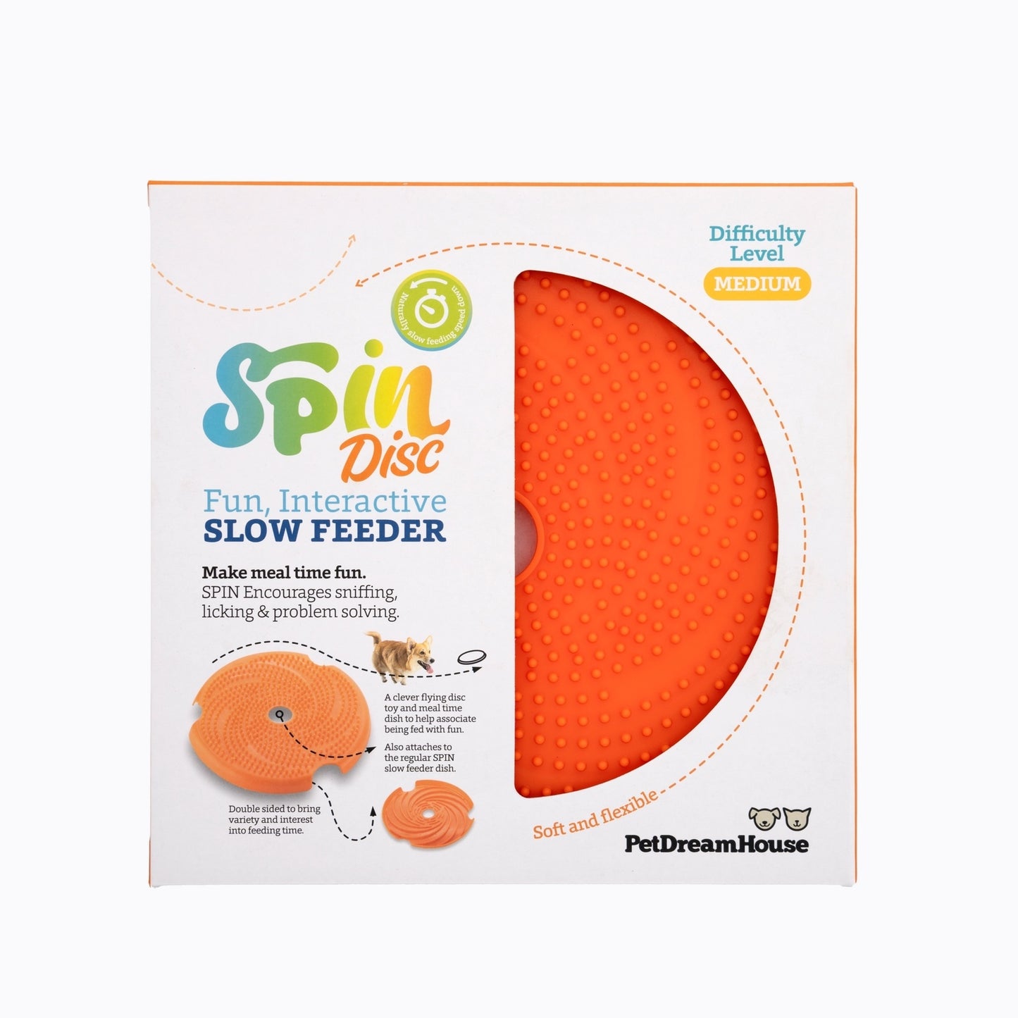 SPIN Interactive 2-in-1 Slow Feeder Lick Pad & Frisbee for Dogs