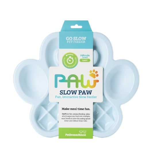 PAW Slow Feeder Wet & Dry Food Bowl - Baby Blue