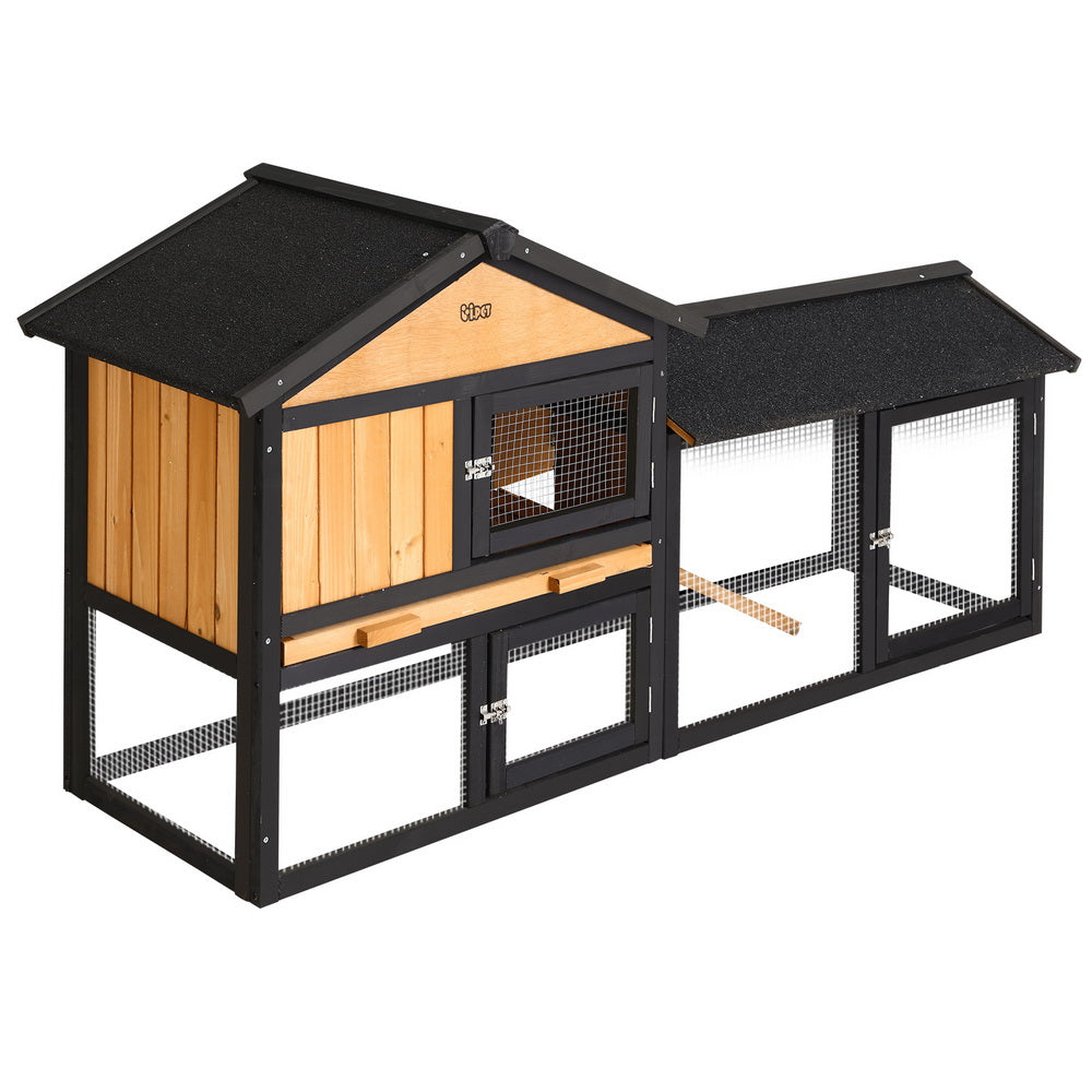 i.Pet Chicken Coop Rabbit Hutch Wooden Cage Pet Hutch 165cm x 52cm x 86cm