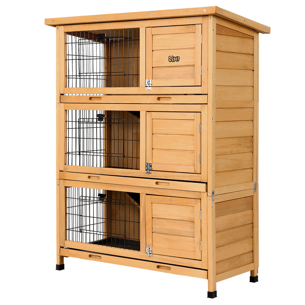 i.Pet Rabbit Hutch Wooden Cage Pet hutch Chicken Coop 91.5cm x 46cm x 116.5cm