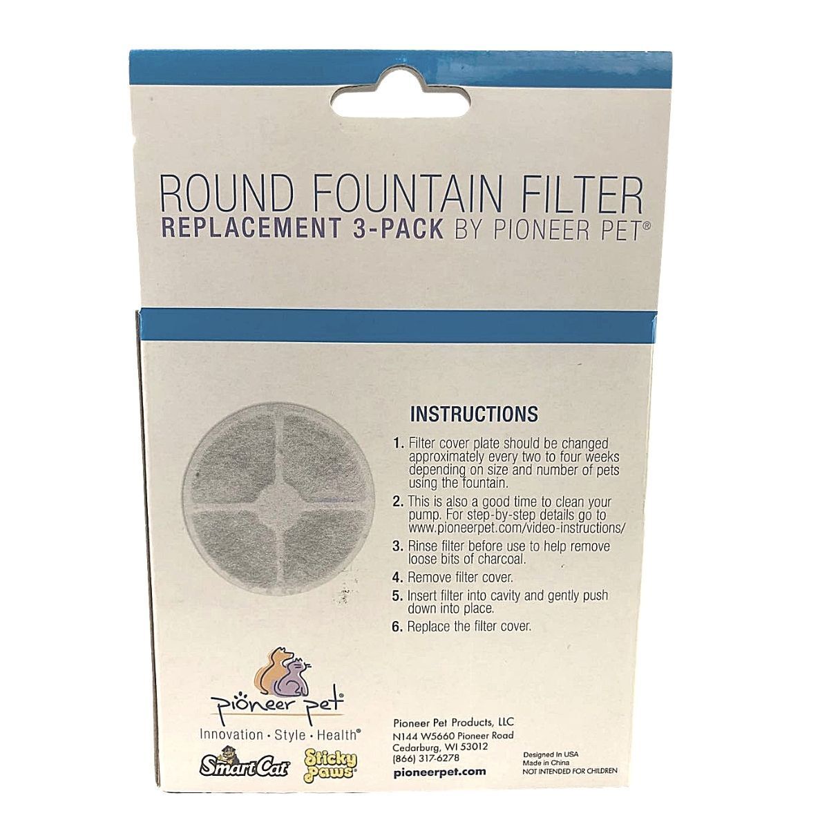 Replacement Filters for the Pioneer Pet Vortex Fountain - Pack of 3