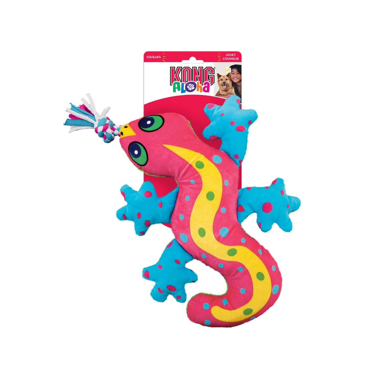 KONG Aloha Gecko Lg/Xl Canvas Dog Toy