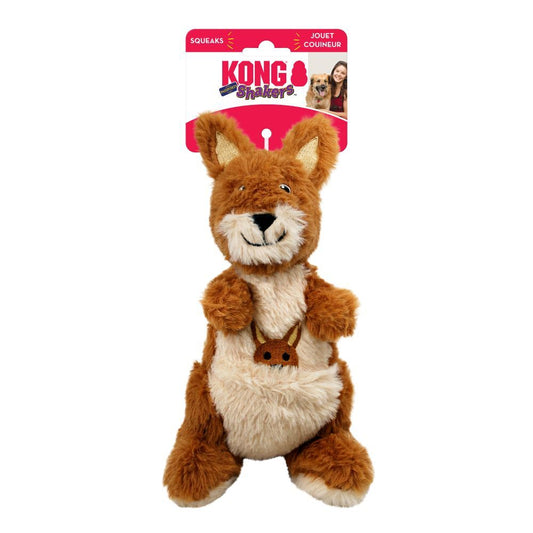 KONG Shakers Passports Plush Squeaker Dog Toy - Kangaroo