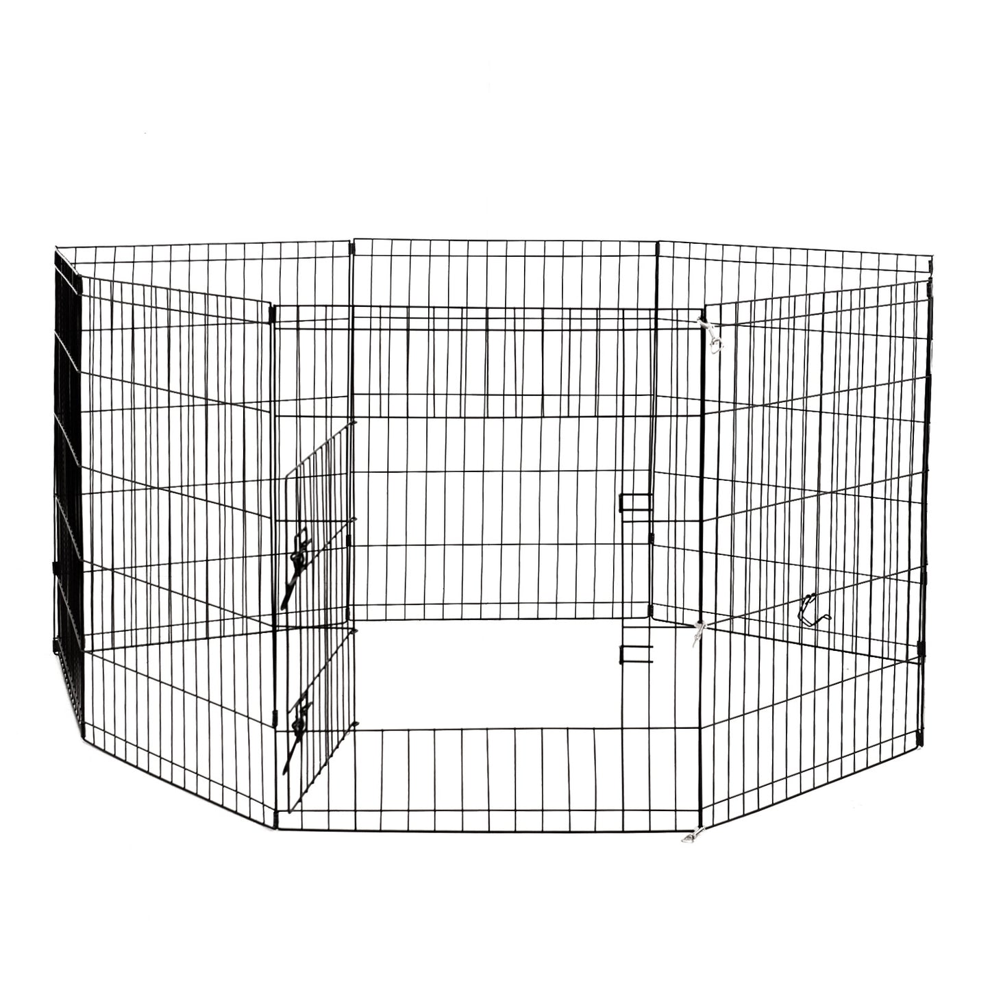 4Paws 8 Panel Playpen Puppy Exercise Fence Cage Enclosure Pets Black All Sizes - 36" - Black