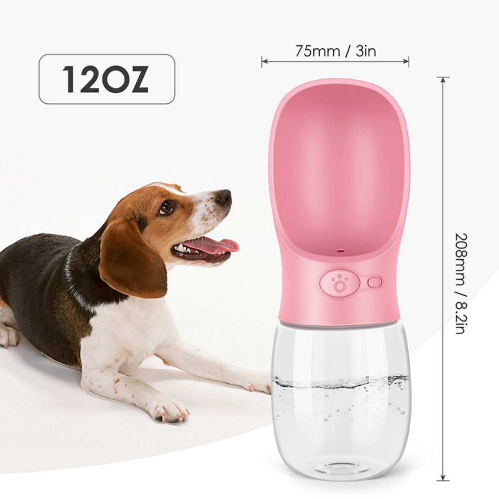 Pet Travel Water Bottle Portable Dogs rinking Feeder Leak-Proof Dispenser - Pink