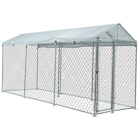 4.5x1.5m Dog Enclosure Pet Playpen Outdoor Wire Cage Puppy Animal Fence with Cover Shade