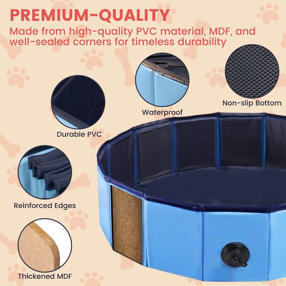 Floofi Pet Pool 120cm*30cm XL Blue Circle