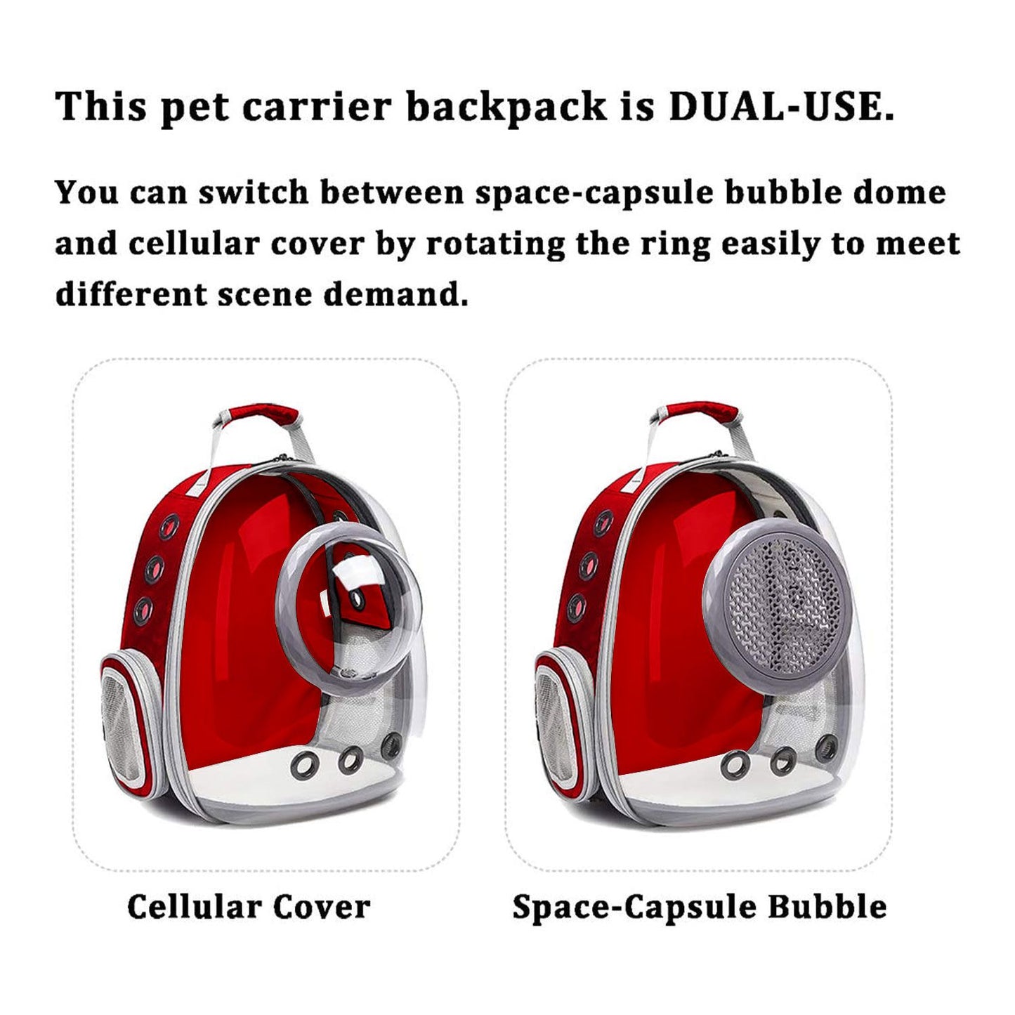 Floofi Space Capsule Backpack - Model 2 (Red)