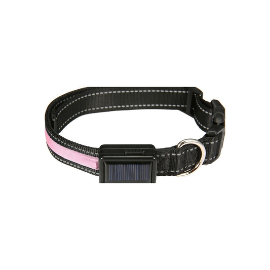 Floofi Solar USB Rechargable LED Dog Collar (L Pink)