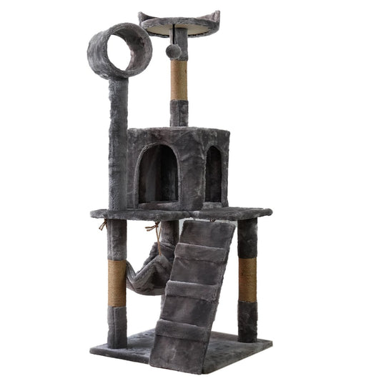 Furtastic 135cm Cat Tree Scratching Post - Dark Grey