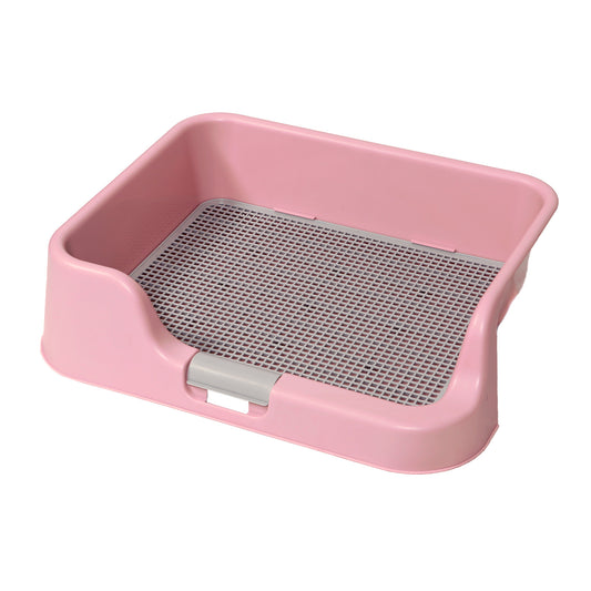 PS KOREA Pink Dog Pet Potty Tray Training Toilet Raised Walls T1