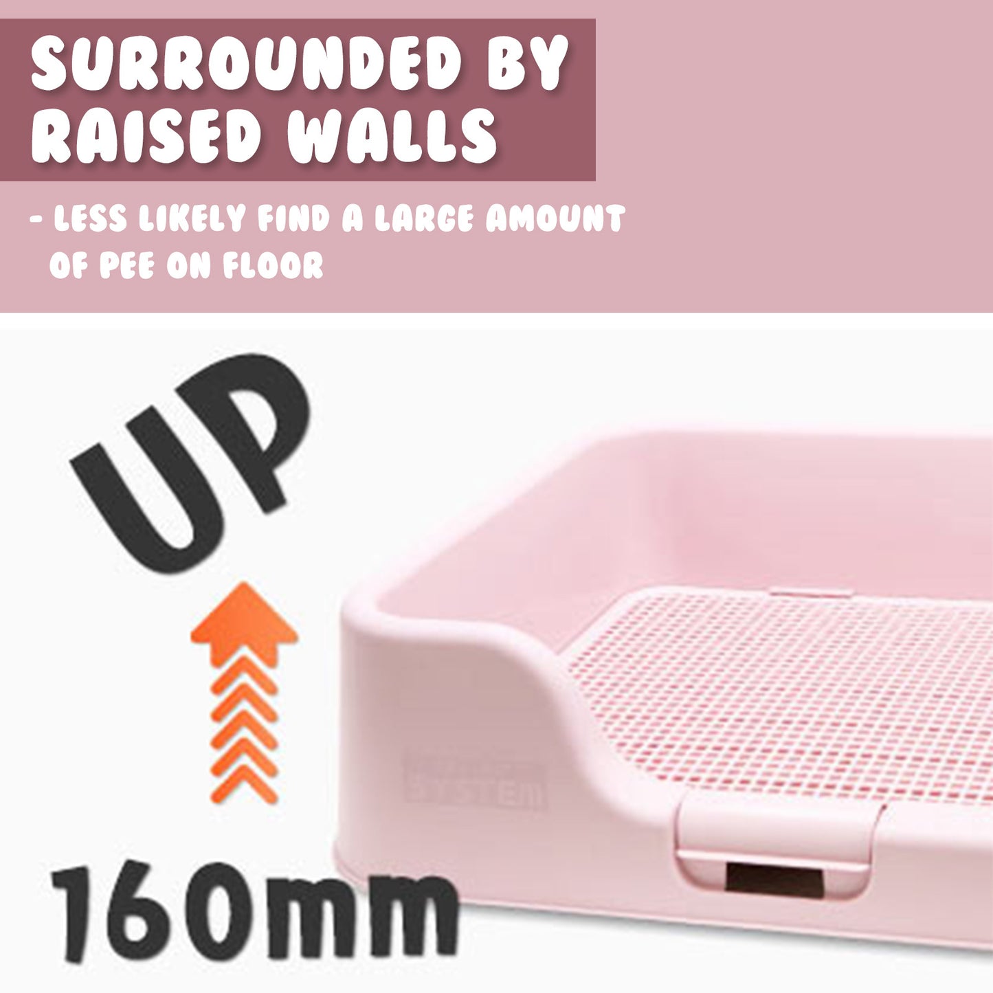 Dog Pet Potty Tray Training Toilet Raised Walls T1 PINK