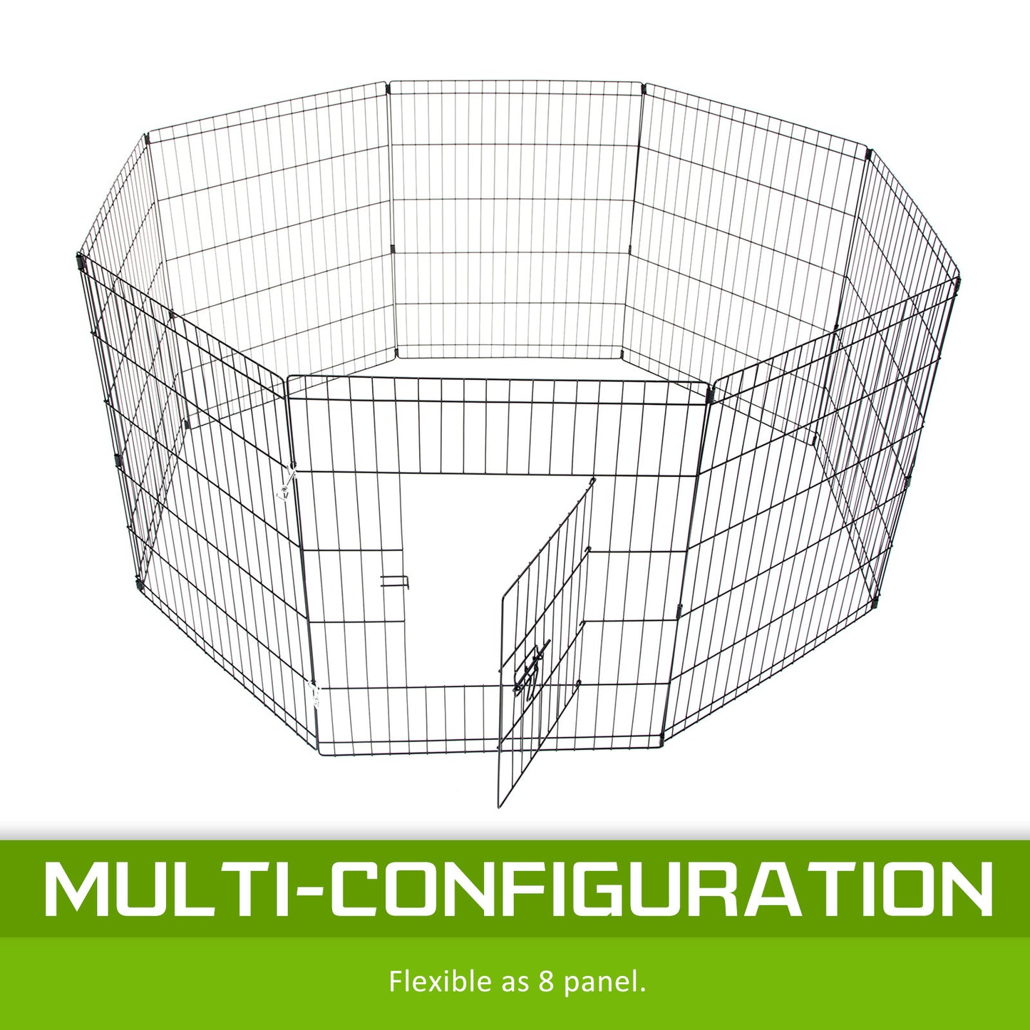 Pet Playpen Foldable Dog Cage 8 Panel 30in with Cover