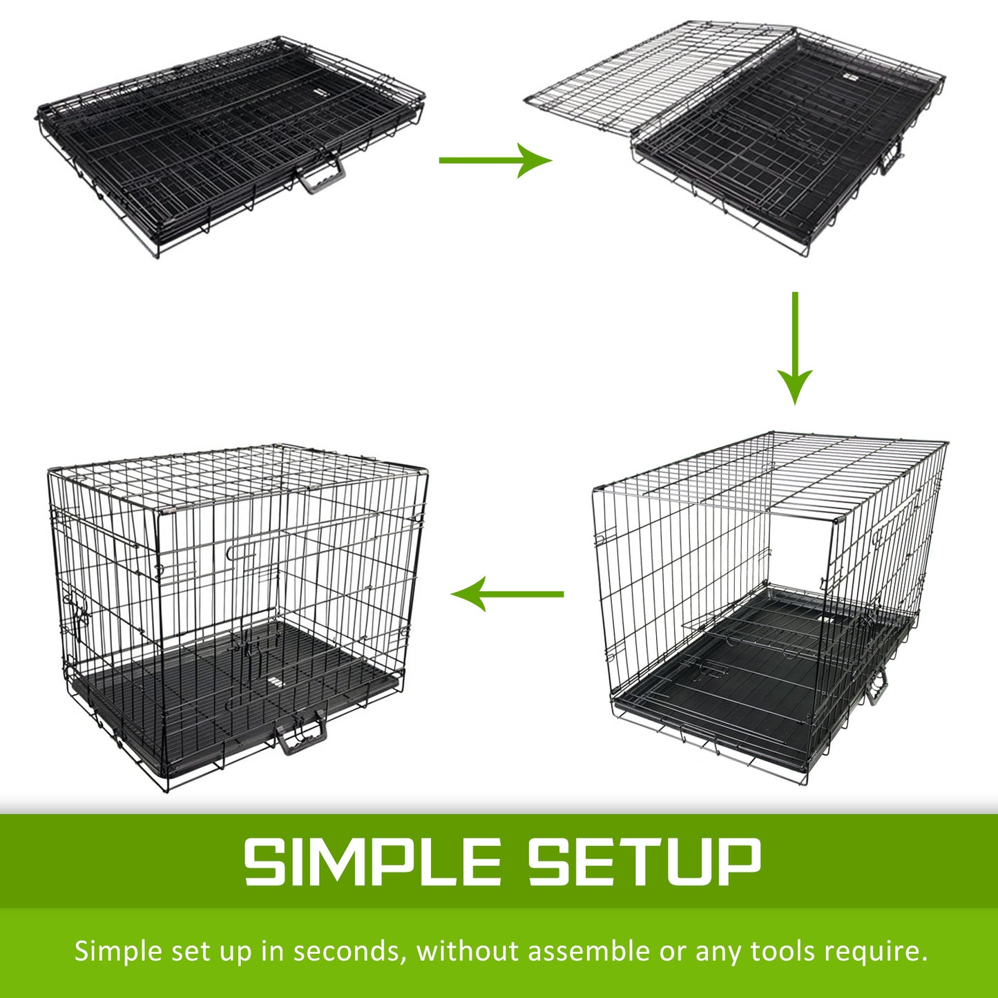 Wire Dog Cage Foldable Crate Kennel 36in with Tray