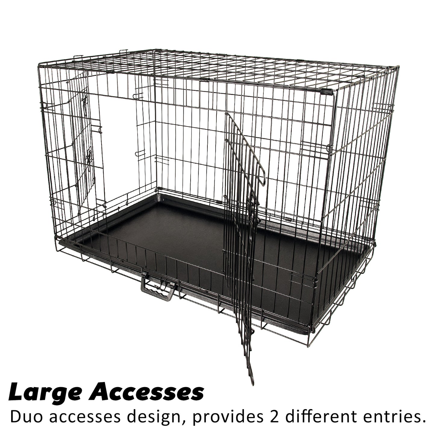 Wire Dog Cage Foldable Crate Kennel 36in withTray + Cushion Mat Combo