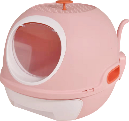YES4PETS Hooded Cat Toilet Litter Box Tray House With Drawer and Scoop Pink