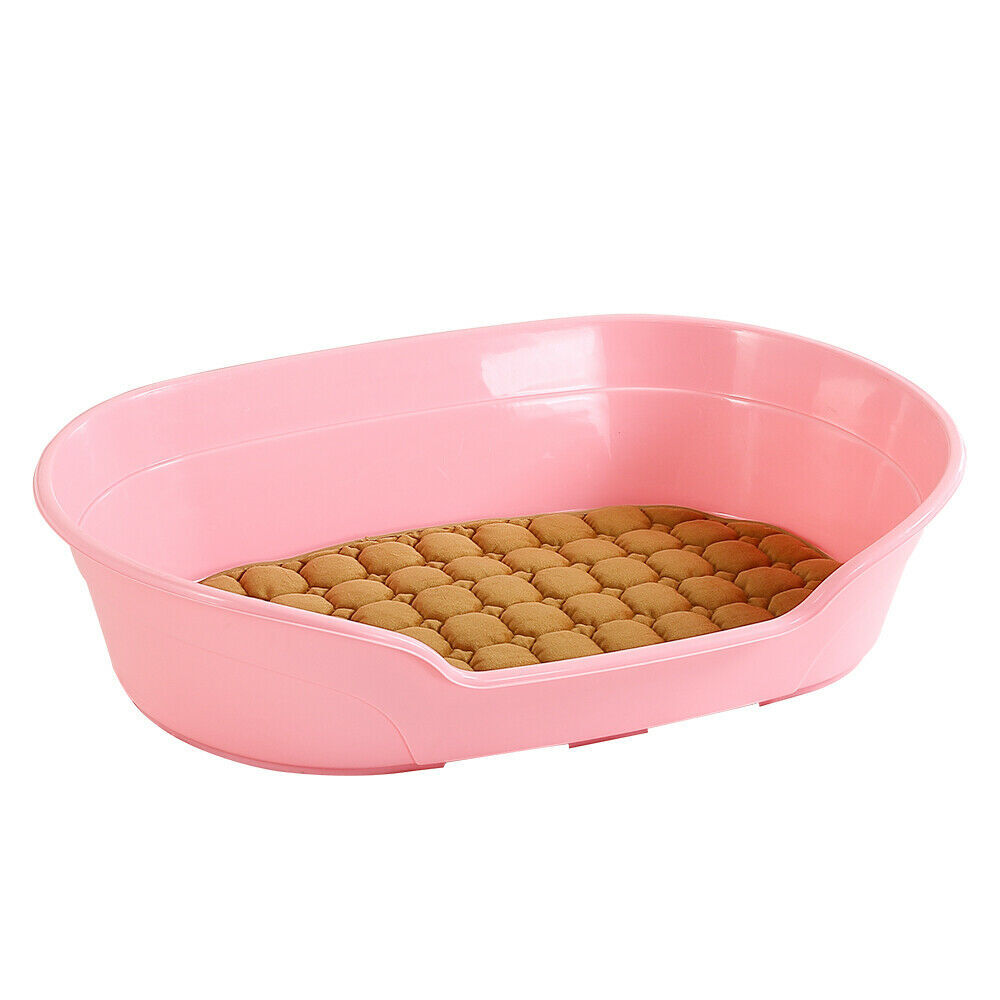 YES4PETS Pet Bed Small Plastic Dog Bedding Sleeping Resting Washable Basket Pink