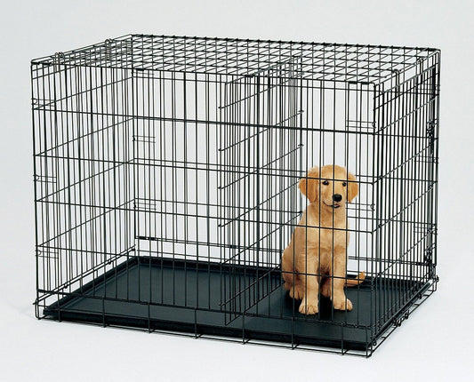 YES4PETS 48' Collapsible Metal Dog Puppy Crate Cat Cage With Divider