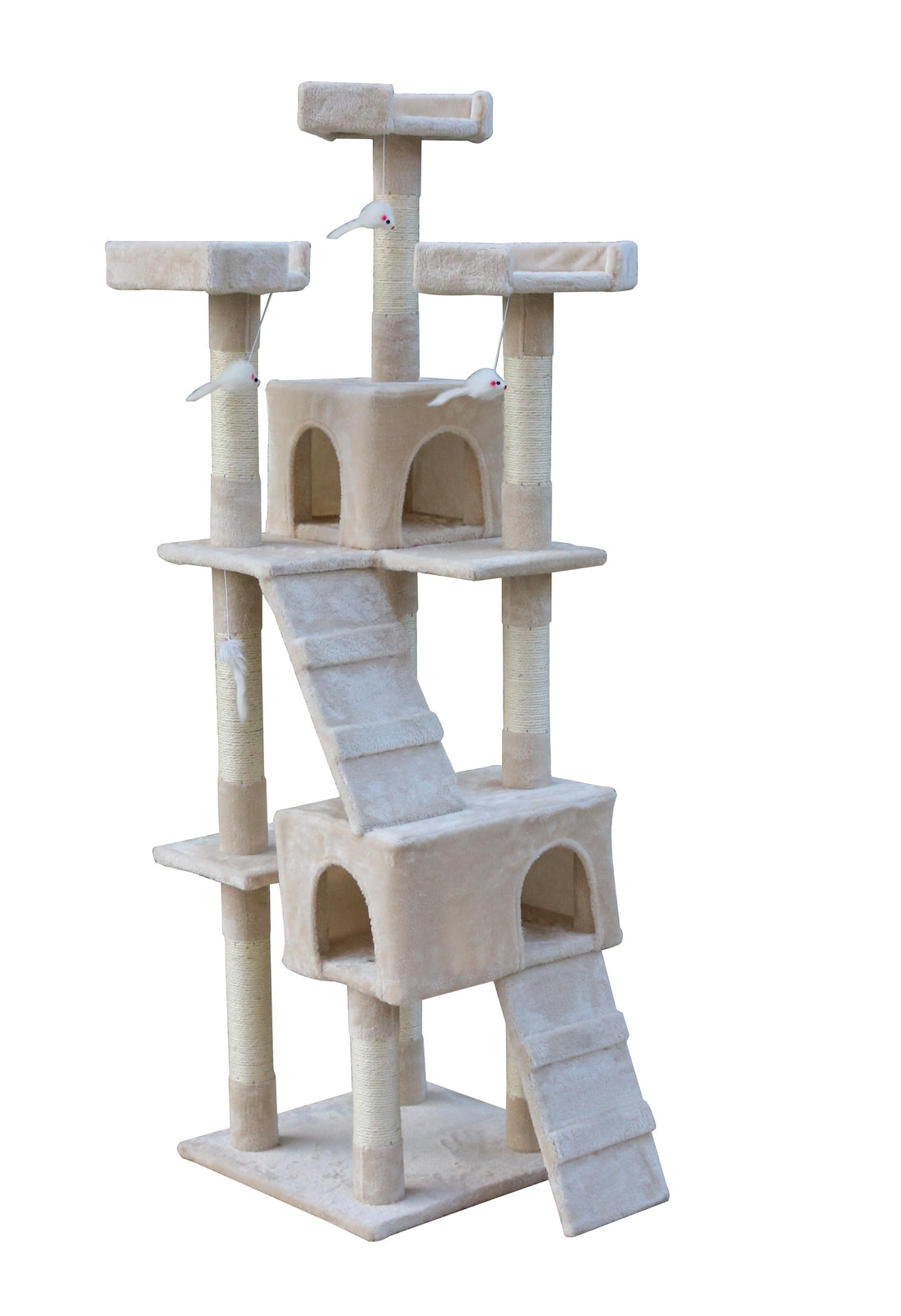 YES4PETS 170cm Cat Scratching Post Tree Post House Tower with Ladder Furniture Beige